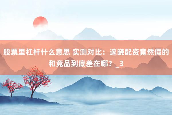 股票里杠杆什么意思 实测对比：邃晓配资竟然假的和竞品到底差在哪？_3
