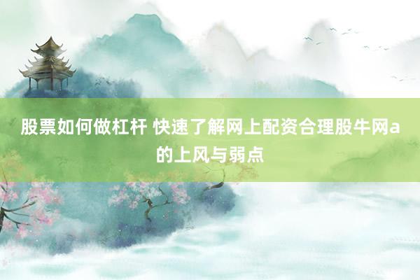 股票如何做杠杆 快速了解网上配资合理股牛网a的上风与弱点