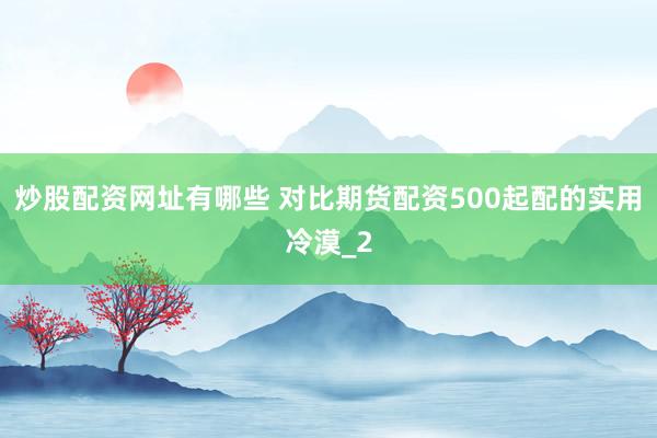 炒股配资网址有哪些 对比期货配资500起配的实用冷漠_2
