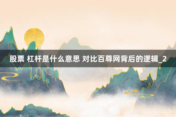 股票 杠杆是什么意思 对比百尊网背后的逻辑_2