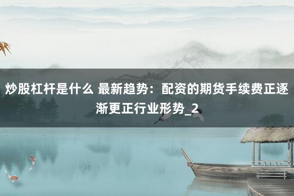炒股杠杆是什么 最新趋势：配资的期货手续费正逐渐更正行业形势_2