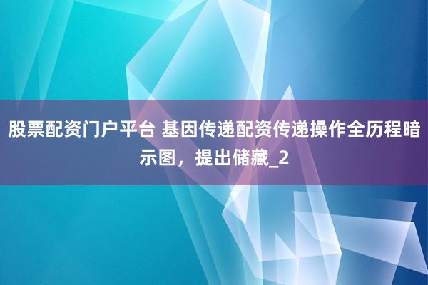 股票配资门户平台 基因传递配资传递操作全历程暗示图，提出储藏_2