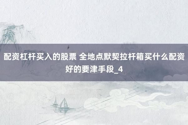 配资杠杆买入的股票 全地点默契拉杆箱买什么配资好的要津手段_4