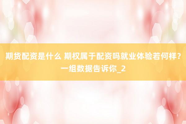 期货配资是什么 期权属于配资吗就业体验若何样？一组数据告诉你_2