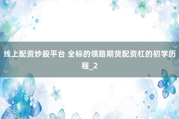 线上配资炒股平台 全标的领路期货配资杠的初学历程_2