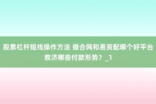 股票杠杆短线操作方法 撮合网和易资配哪个好平台救济哪些付款形势？_1
