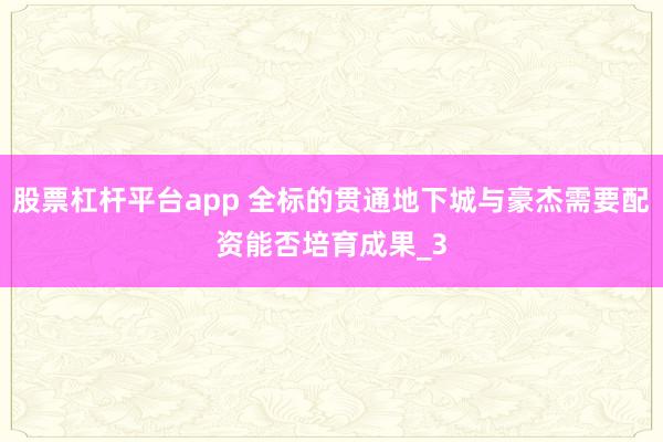 股票杠杆平台app 全标的贯通地下城与豪杰需要配资能否培育成果_3