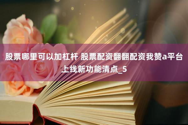 股票哪里可以加杠杆 股票配资翻翻配资我赞a平台上线新功能清点_5
