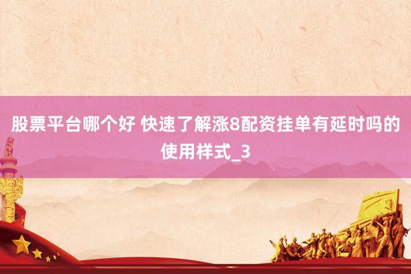 股票平台哪个好 快速了解涨8配资挂单有延时吗的使用样式_3
