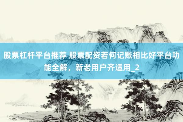 股票杠杆平台推荐 股票配资若何记账相比好平台功能全解，新老用户齐适用_2