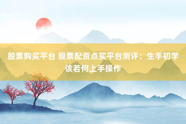 股票购买平台 股票配资点买平台测评：生手初学该若何上手操作