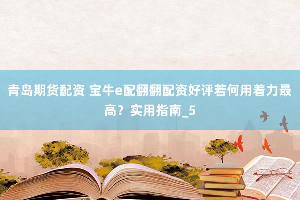 青岛期货配资 宝牛e配翻翻配资好评若何用着力最高？实用指南_5