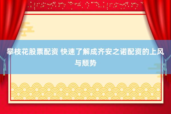 攀枝花股票配资 快速了解成齐安之诺配资的上风与颓势