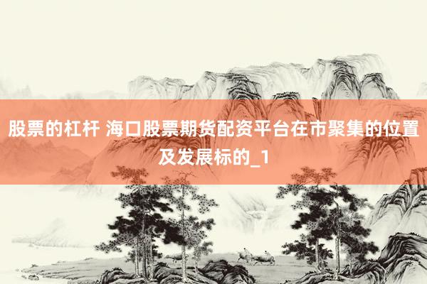 股票的杠杆 海口股票期货配资平台在市聚集的位置及发展标的_1